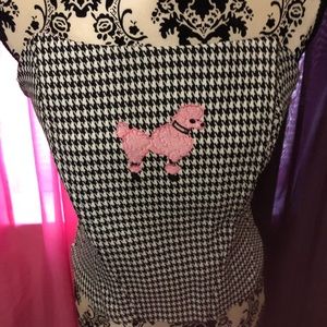 Vintage Pink Poodle Embroided Bustier Top